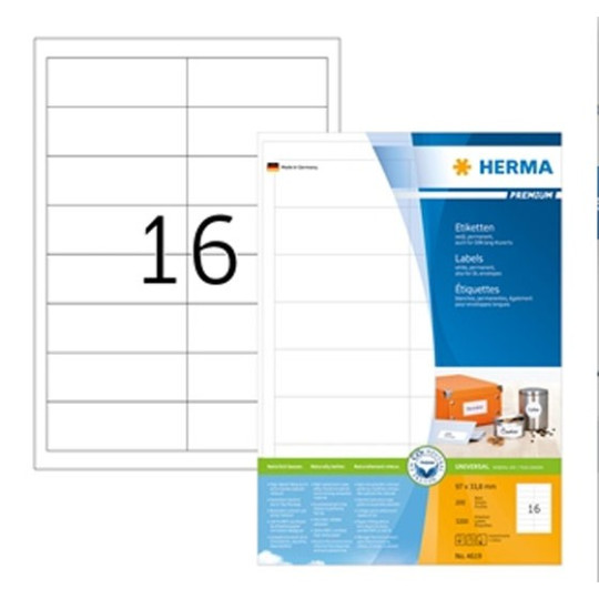Herma 4619 tarra 97x33,8 mm 16-jak.