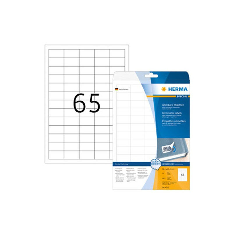 Irtoava tarra 38,1x21,2mm /1625kpl Herma 4212 Movables