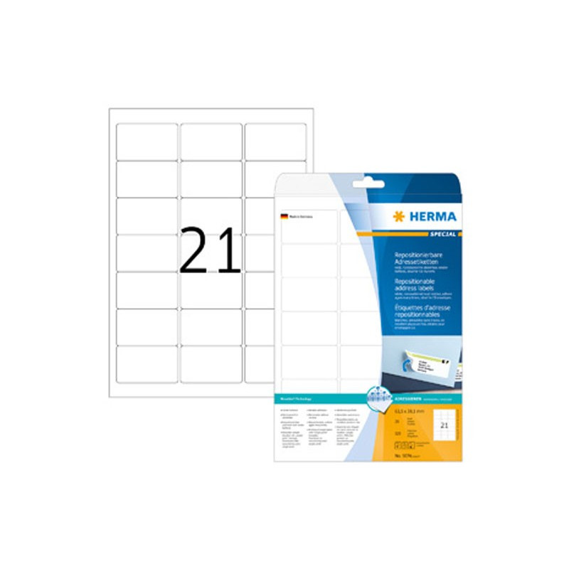 Irtoava tarra 63,5x38,1mm /525kpl Herma 5074 Movables