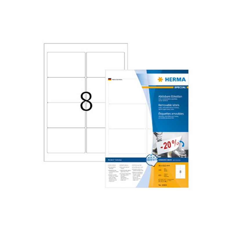 Irtoava tarra 96x63,5mm /100kpl Herma 10308 Movables