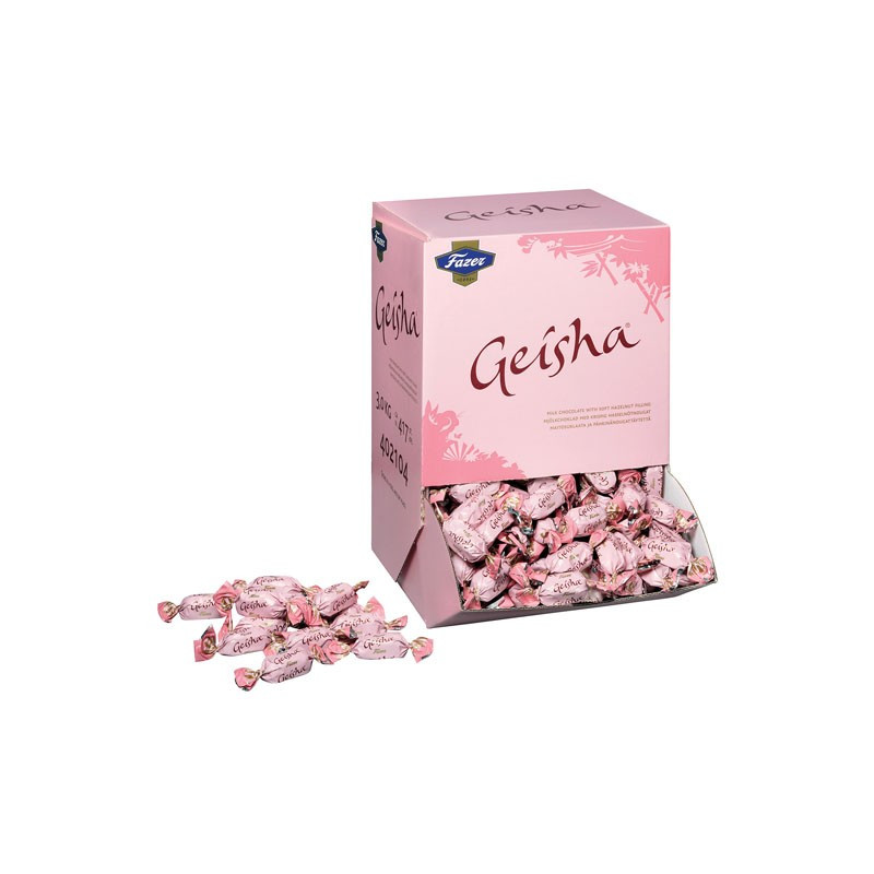 Fazerin Geisha Original on premium-luokan suklaa, jossa on hienoa maitosuklaata ja pehmeä nougat-täyte.