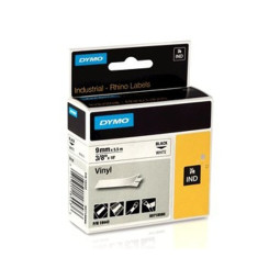 Dymo RP 9mm Vinyyliteippi musta/valkoinen 18443