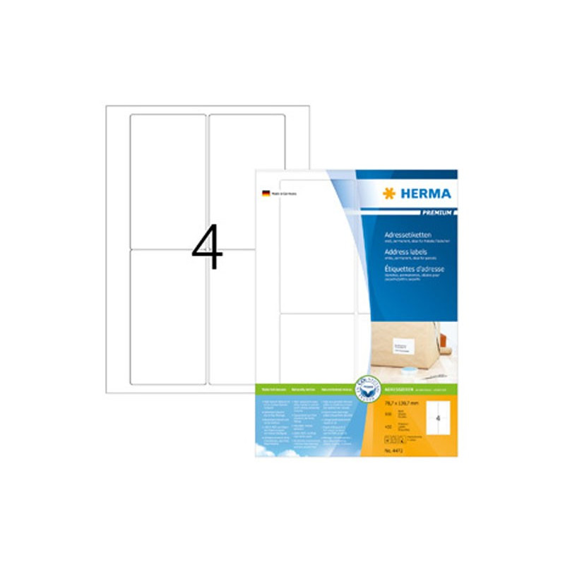 Herma 4472 tarra 78,7x139,7 mm 4-jak.