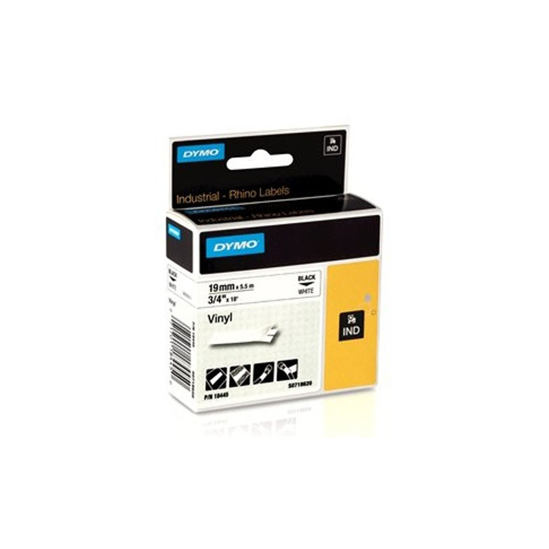 Dymo RP 19mm Vinyyliteippi musta/valkoinen 18445