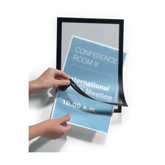 Tarra/magneettitasku A4 Musta /2kpl Duraframe