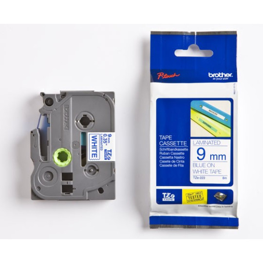 Brother TZe-223 9mm Sininen/Valkoinen (P-Touch)