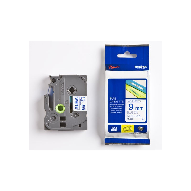 Brother TZe-223 9mm Sininen/Valkoinen (P-Touch)