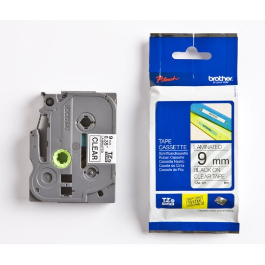 Brother TZe-121 9mm Musta/Kirkas (P-Touch)