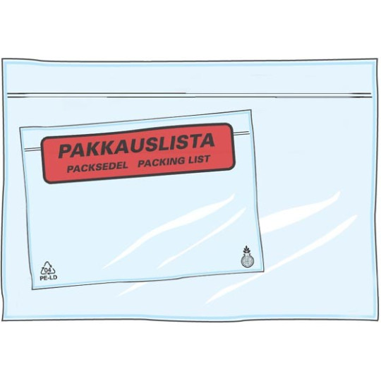 Lähetyslistatasku C6 painatuksella /1000kpl