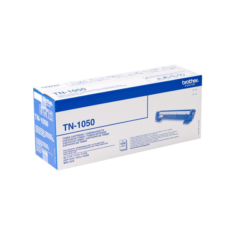 Brother TN-1050 Musta 1K Laserkasetti, alkuperäinen 1000 sivun tulostuskasetti.