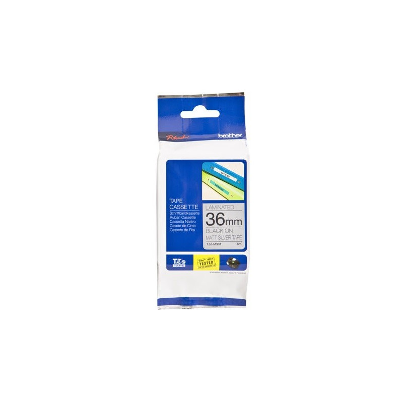 Brother TZe-M961 METALLI 36mm Musta/Hopea (P-Touch)
