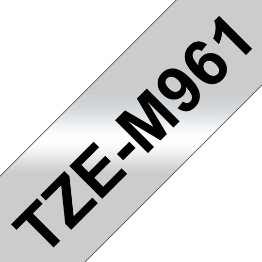 Brother TZe-M961 METALLI 36mm Musta/Hopea (P-Touch)